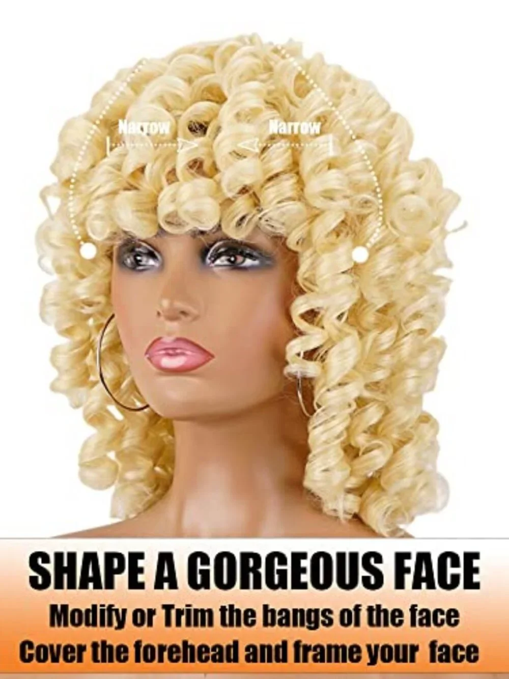 Short Blonde Curly Synthetic Wig for African American Women